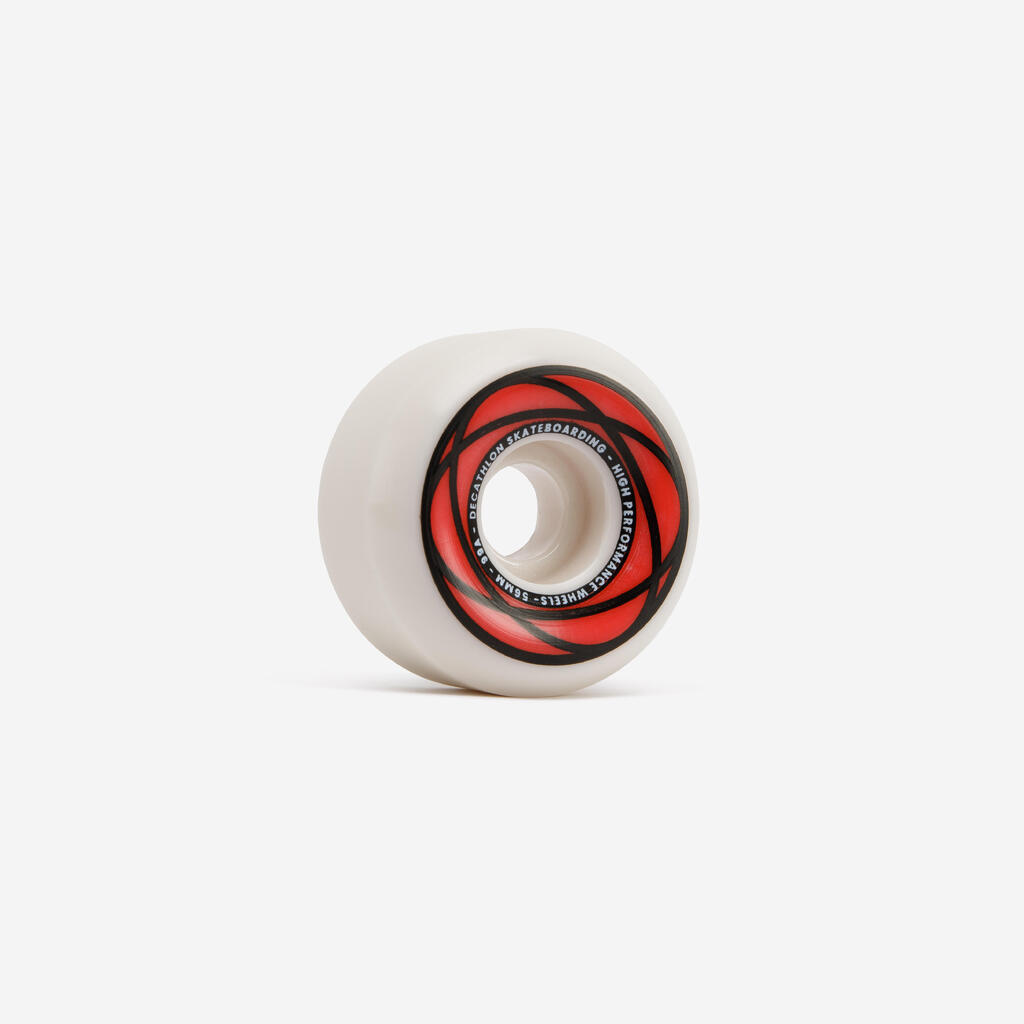 Skateboardrollen 56 mm 99A konisch 4er-Set elfenbeinfarben